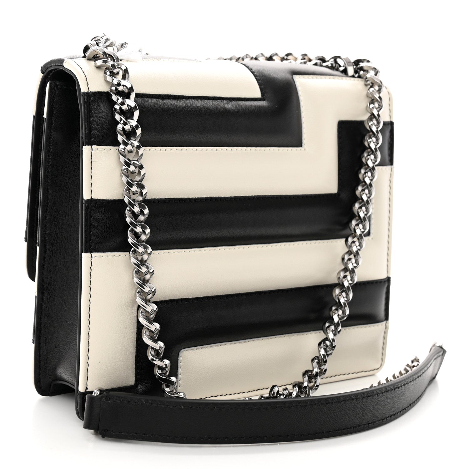 Jimmy Choo Nappa Quilted Avenue Quad Shoulder Bag White Black 3 of 9