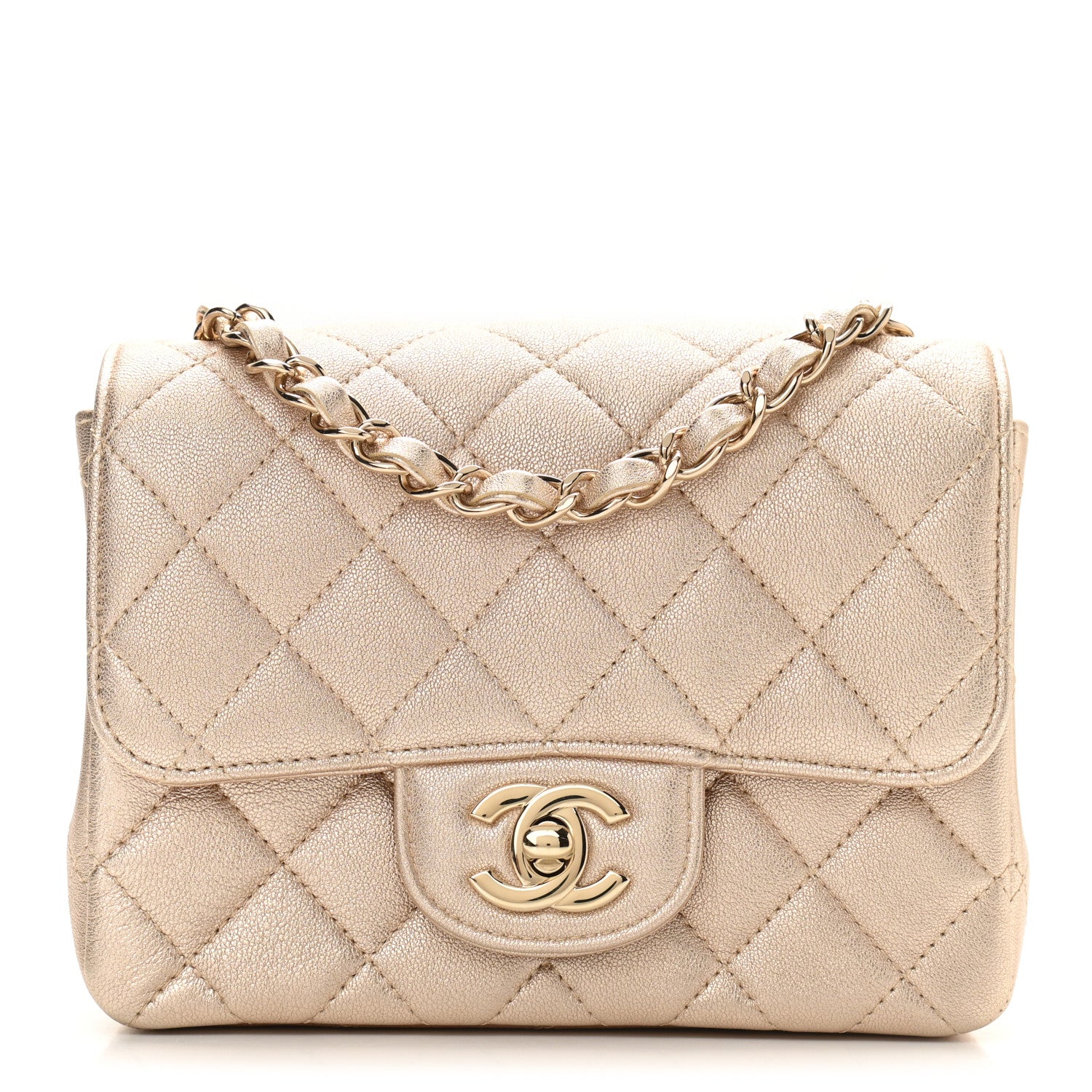 Chanel Metallic Lambskin Quilted Mini Square Flap Gold 1 of 10