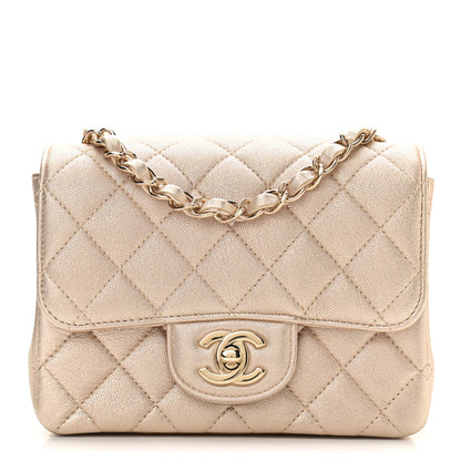 Chanel Metallic Lambskin Quilted Mini Square Flap Gold 1 of 10