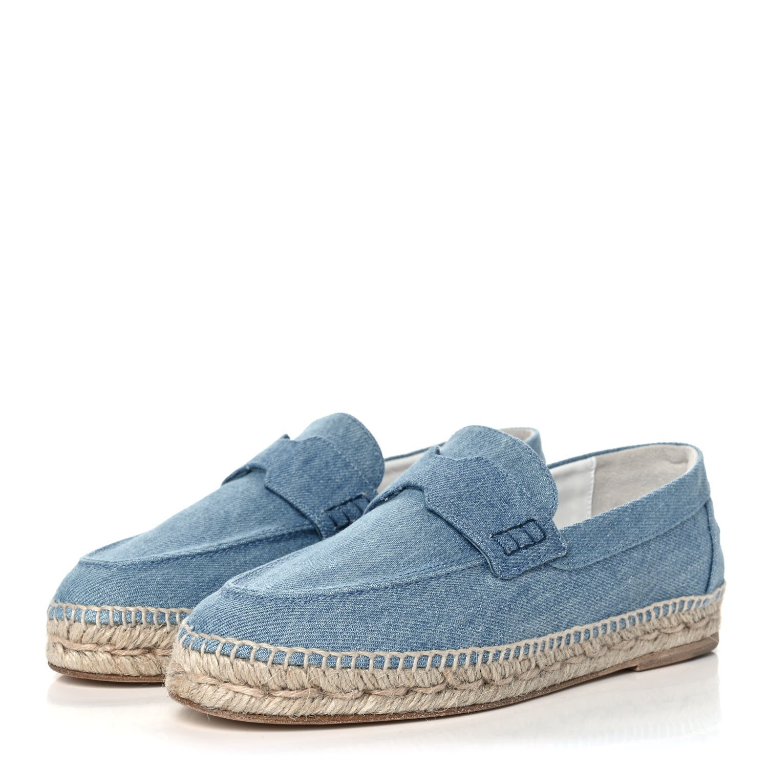 Hermes Denim Canvas Womens Trip Espadrilles 37 Bleu Clair 3 of 8