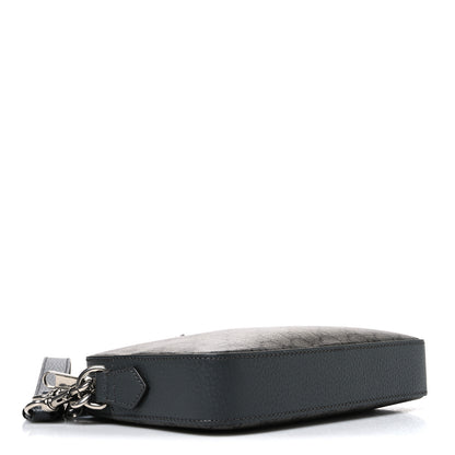 Gucci GG Supreme Monogram Textured Dollar Calfskin Web Ophidia Wristlet Shoulder Bag Grey Black Graphite Grey Grey Black Graphite Grey 4 of 10