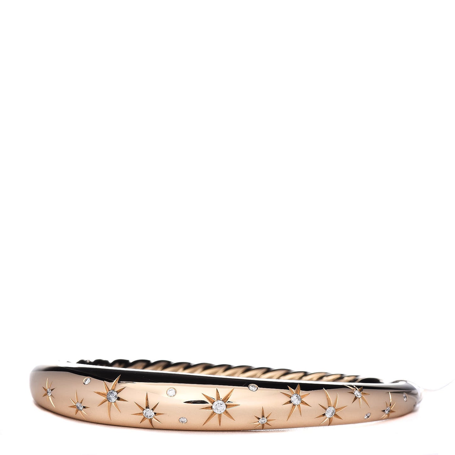 18K Yellow Gold Diamond 9.5mm Pure Form Smooth Bracelet