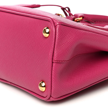 Prada Saffiano Lux Micro Galleria Double Zip Tote Fuxia 6 of 12