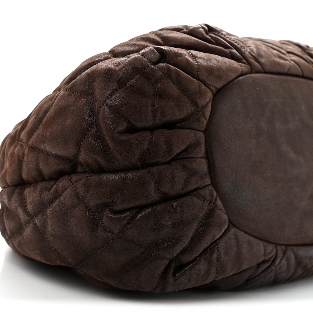 Iridescent Calfskin Quilted Large In The Mix Tote Dark Brown
