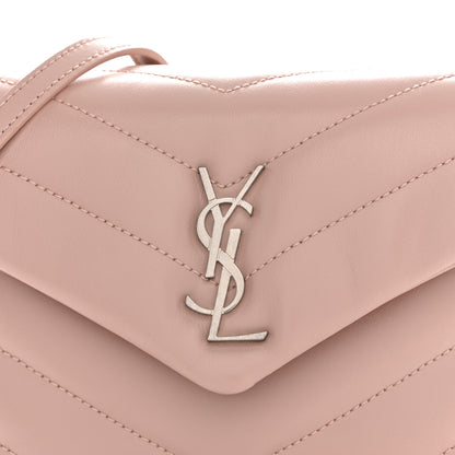 Saint Laurent Calfskin Y Quilted Monogram Toy Loulou Crossbody Bag Pale Blush 9 of 12