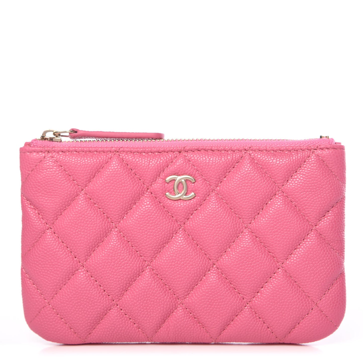 Caviar Quilted Small Cosmetic Case Pink