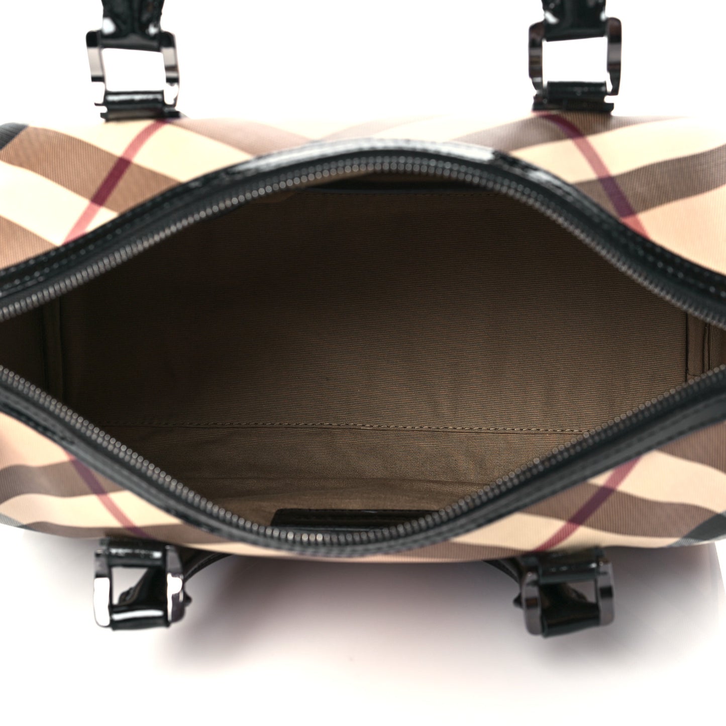 Supernova Check Patent Small Chester Bowling Bag Black