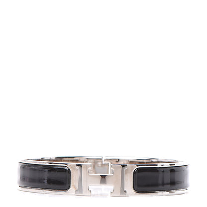Hermes Enamel Narrow Clic Clac H Bracelet PM Black 1 of 5