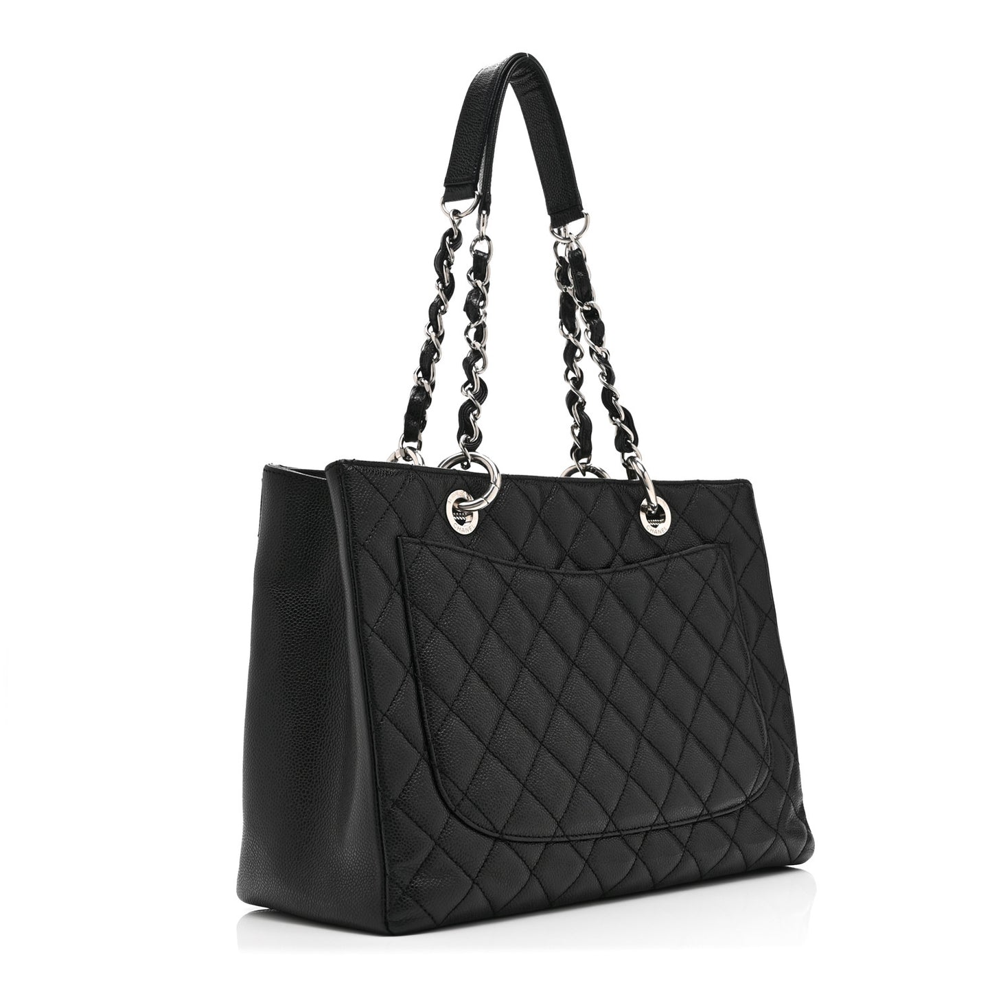Caviar Quilted Grand Shopping Tote GST Black