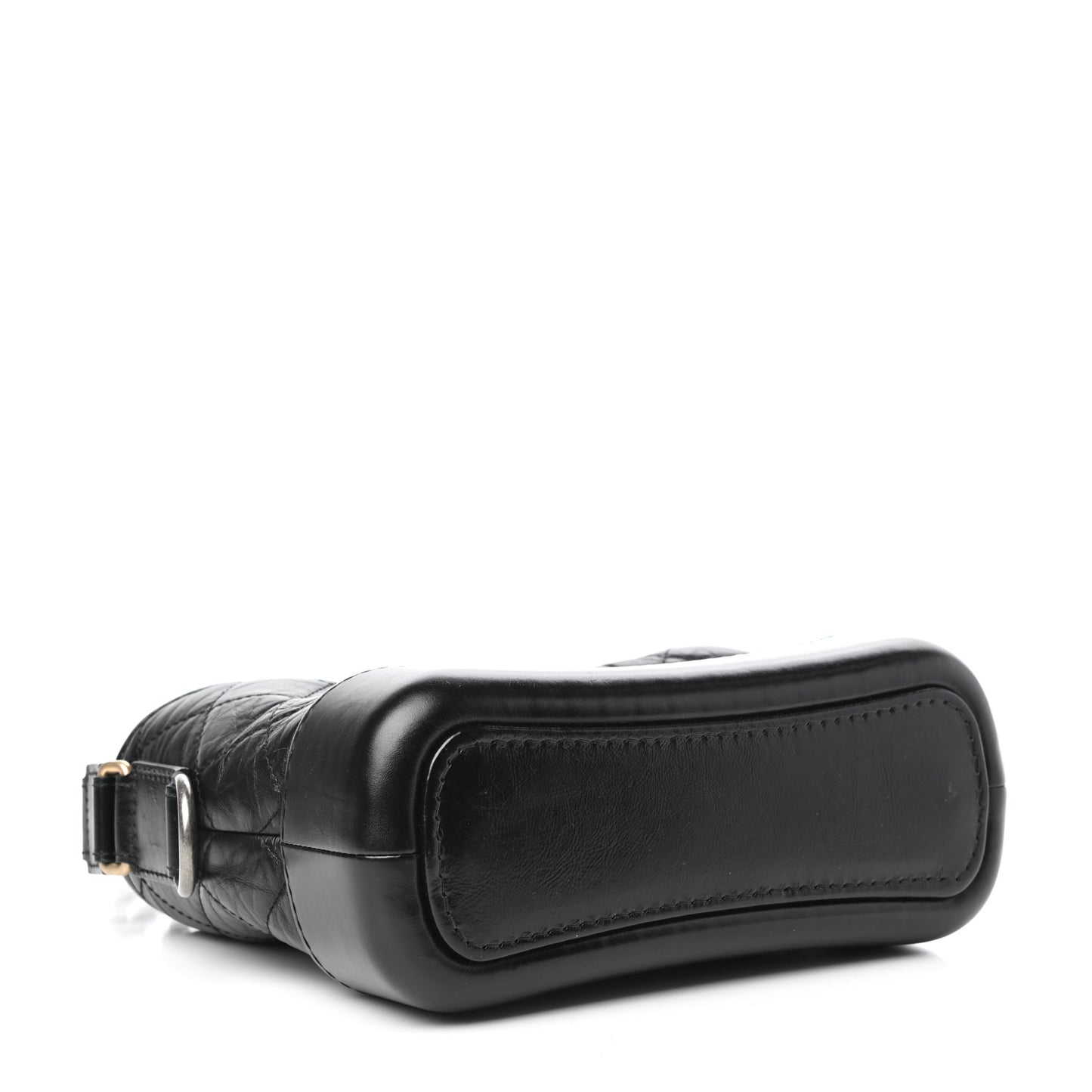 Aged Calfskin Quilted Small Gabrielle Hobo Black