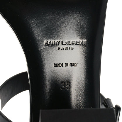 Saint Laurent Patent Calfskin Cassandra 75 Sandals 38 Black 6 of 9