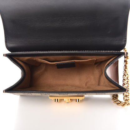 Gucci GG Supreme Monogram Calfskin Small Padlock Shoulder Bag Beige Black Cuir 5 of 11