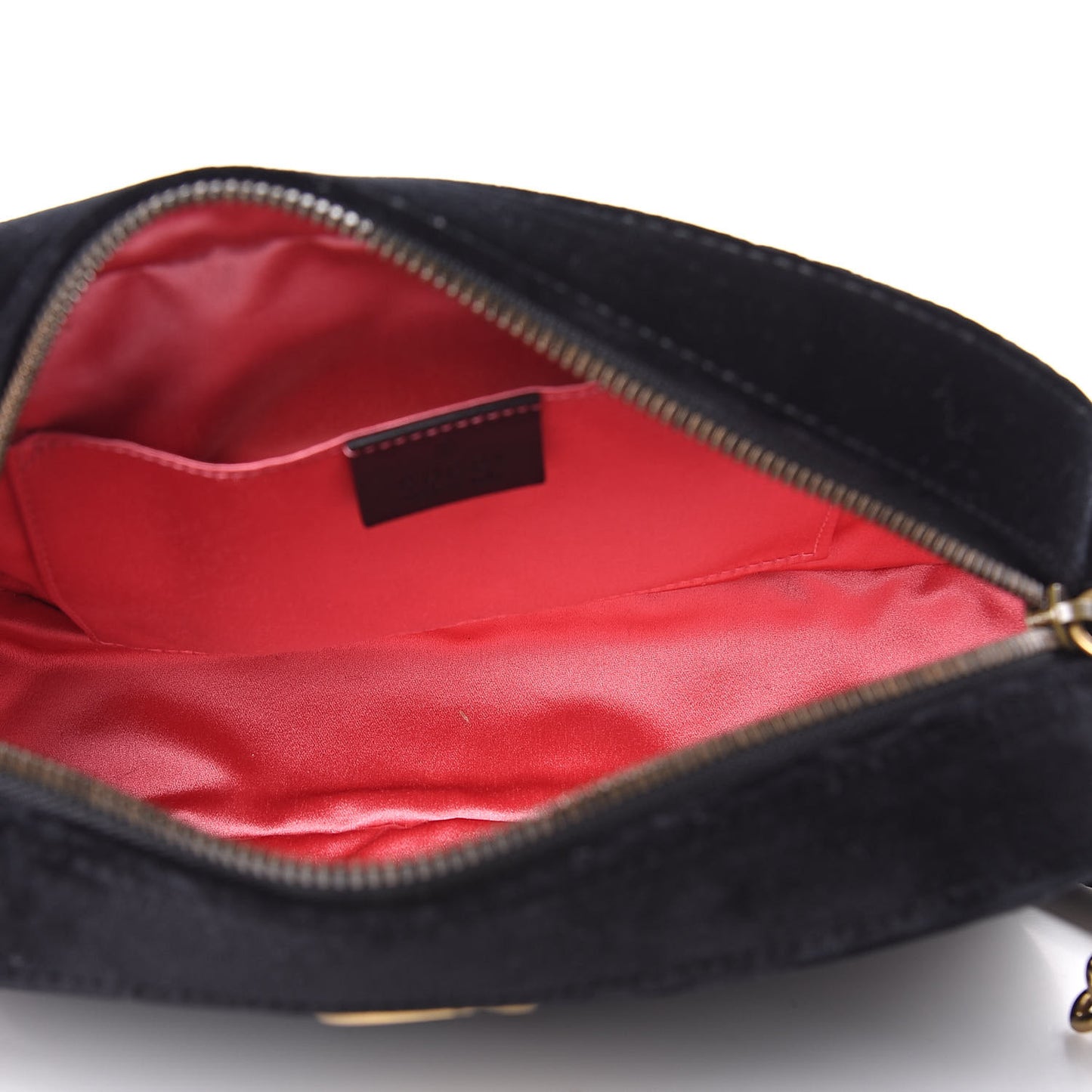 Velvet Matelasse Small GG Marmont Chain Shoulder Bag Black