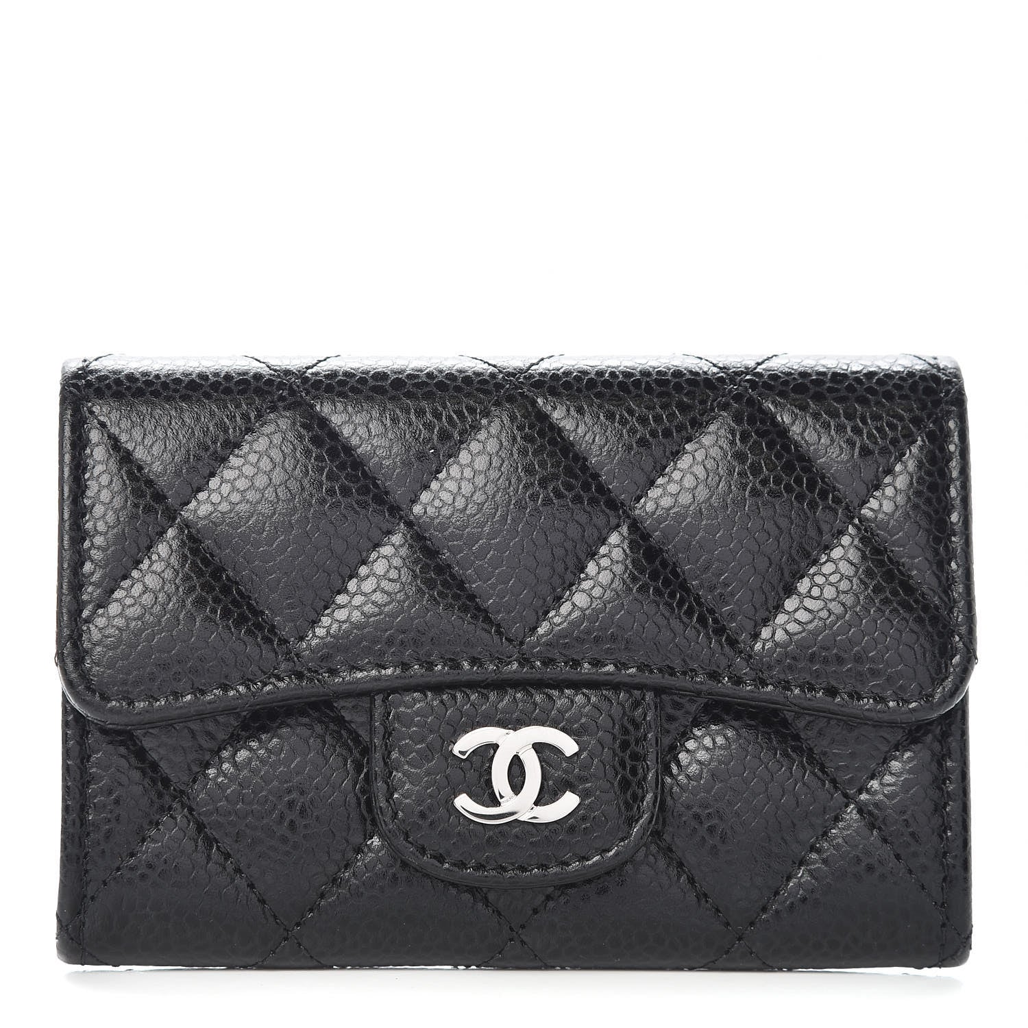 Chanel Caviar Quilted Flap Card Holder Black 1 of 8