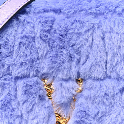 Versace Faux Fur Quilted Virtus Shoulder Bag Orchid 7 of 9