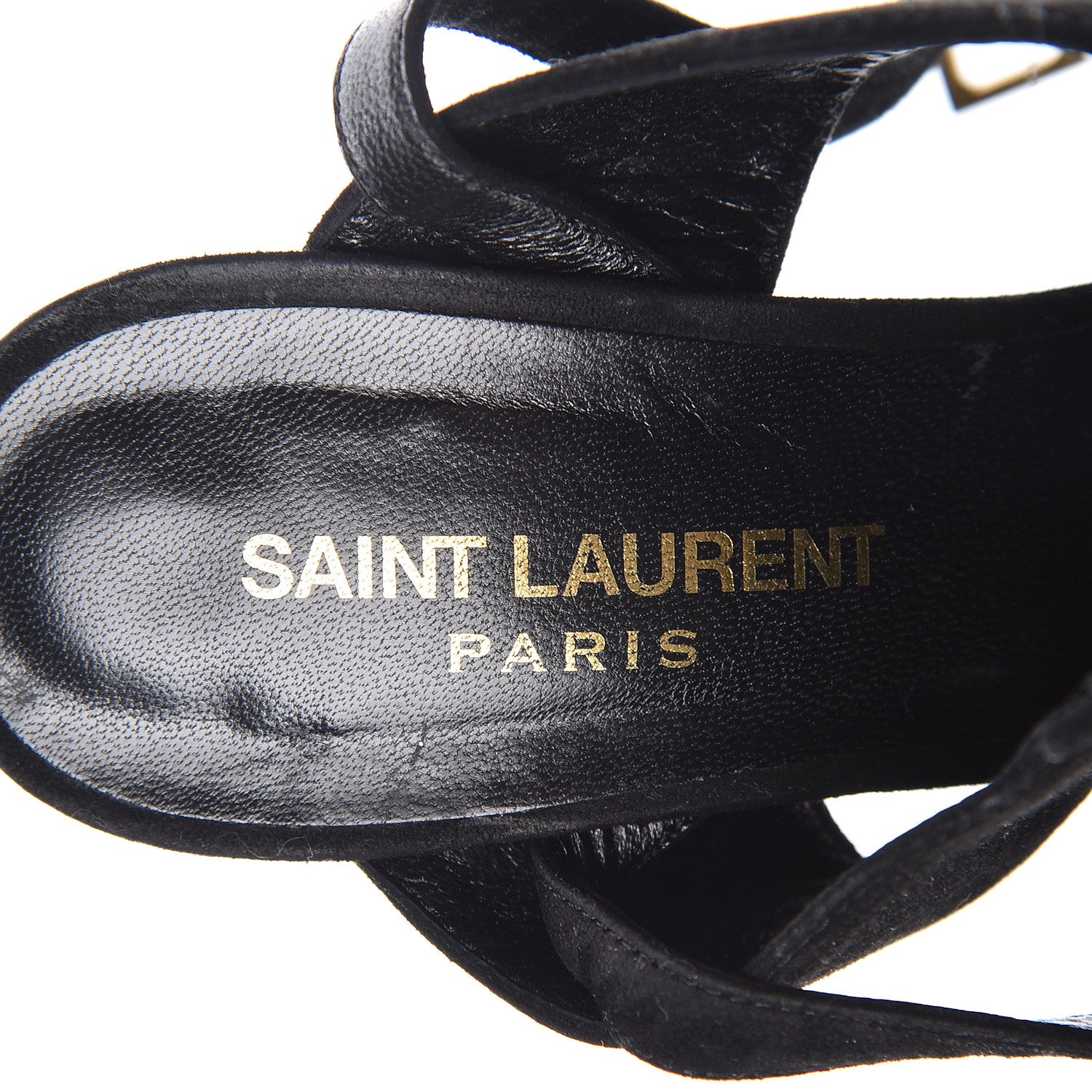 Saint Laurent Suede Janis Sandals 35.5 Black 8 of 15
