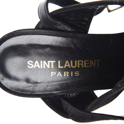 Saint Laurent Suede Janis Sandals 35.5 Black 8 of 15