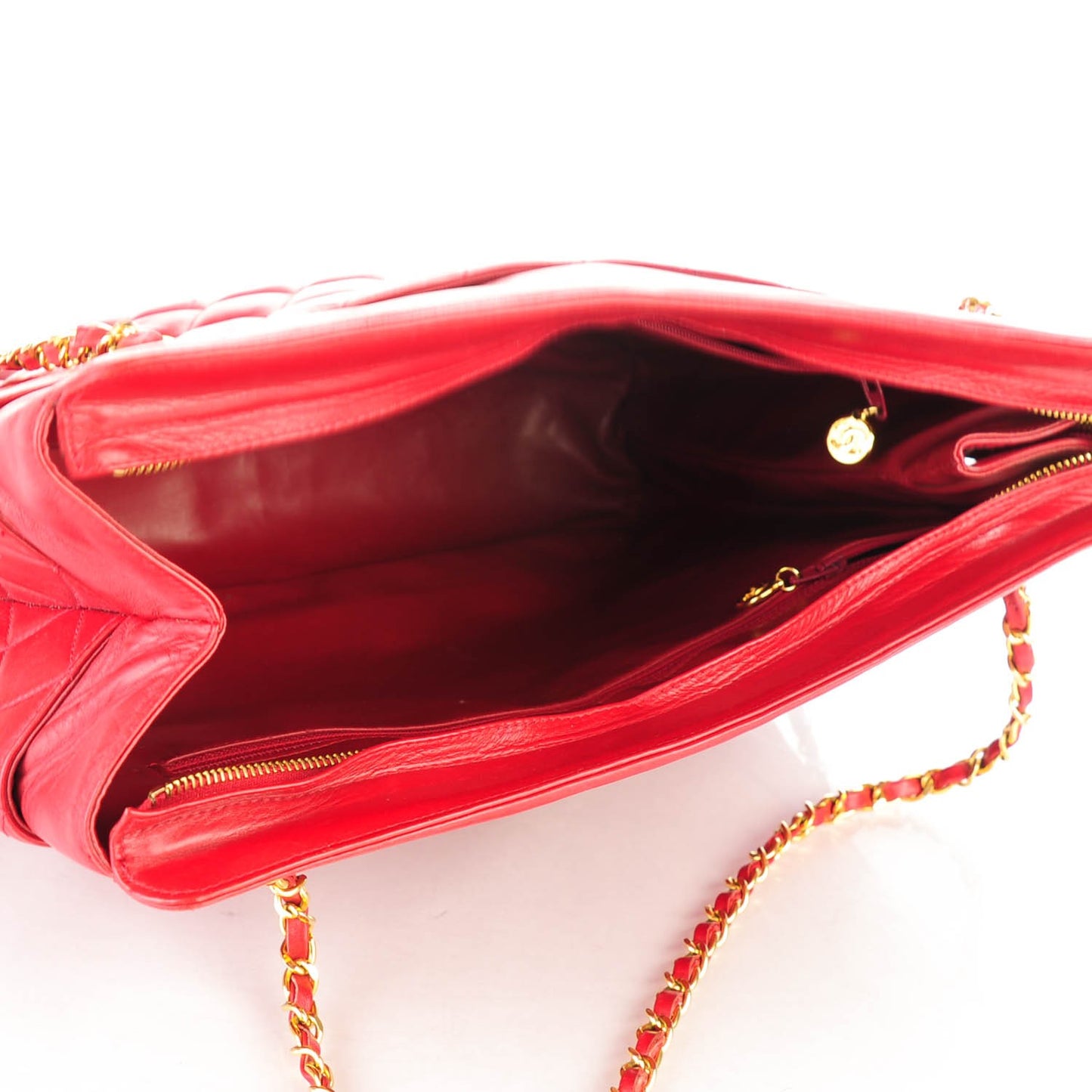 Lambskin Quilted Shoulder Bag Red