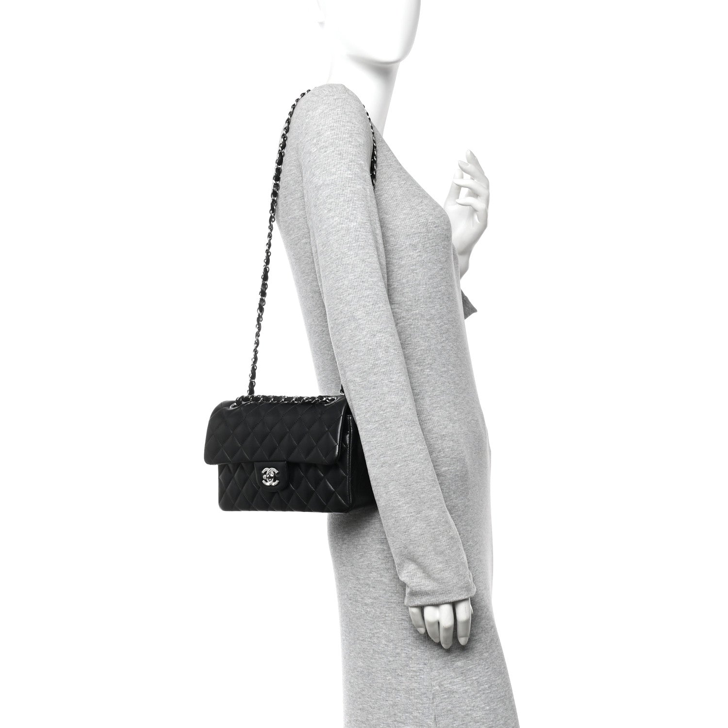 Chanel Lambskin Quilted Small Double Flap Black 2 of 10