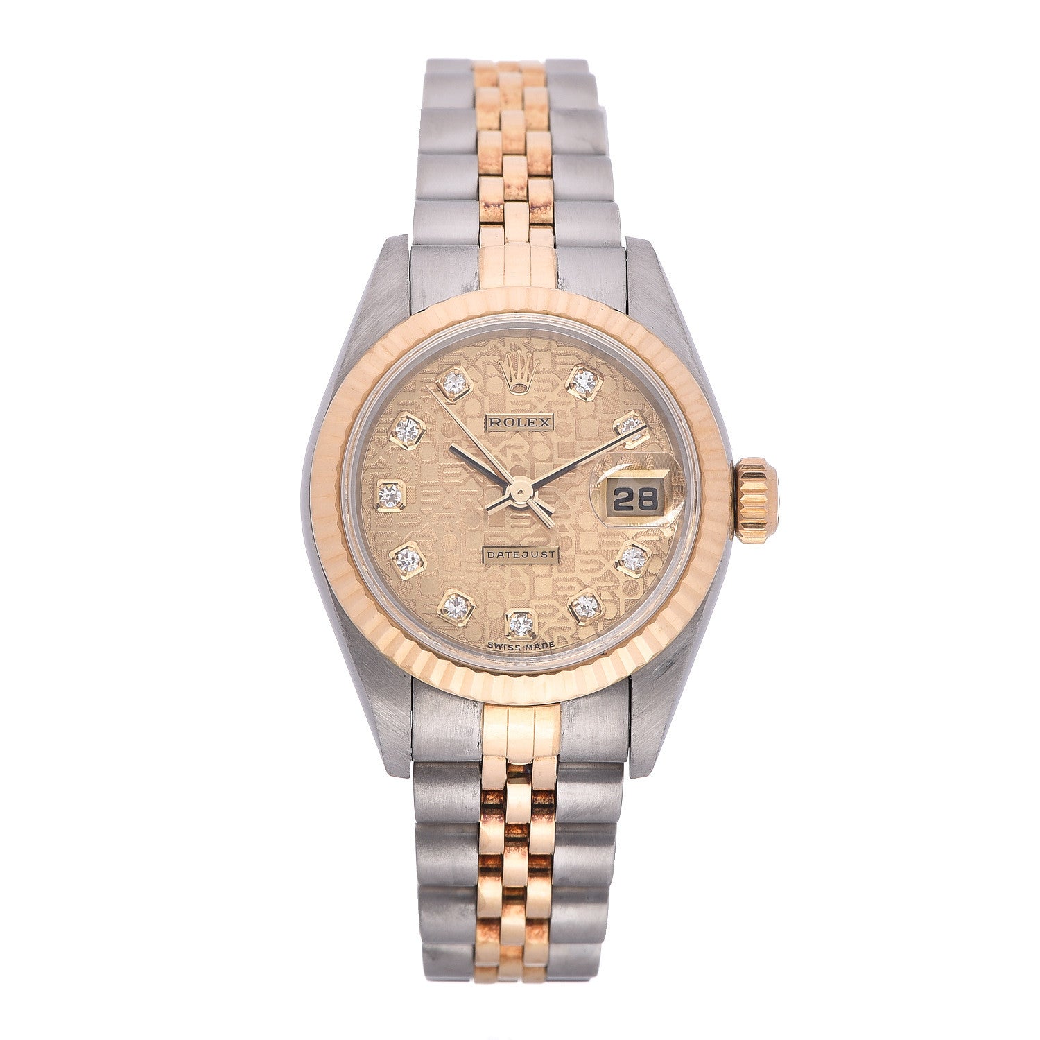 Rolex Stainless Steel 18K Yellow Gold Diamond 26mm Oyster Perpetual Datejust Watch Champagne Jubilee 179173 1 of 6
