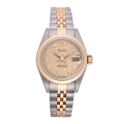 Rolex Stainless Steel 18K Yellow Gold Diamond 26mm Oyster Perpetual Datejust Watch Champagne Jubilee 179173 1 of 6