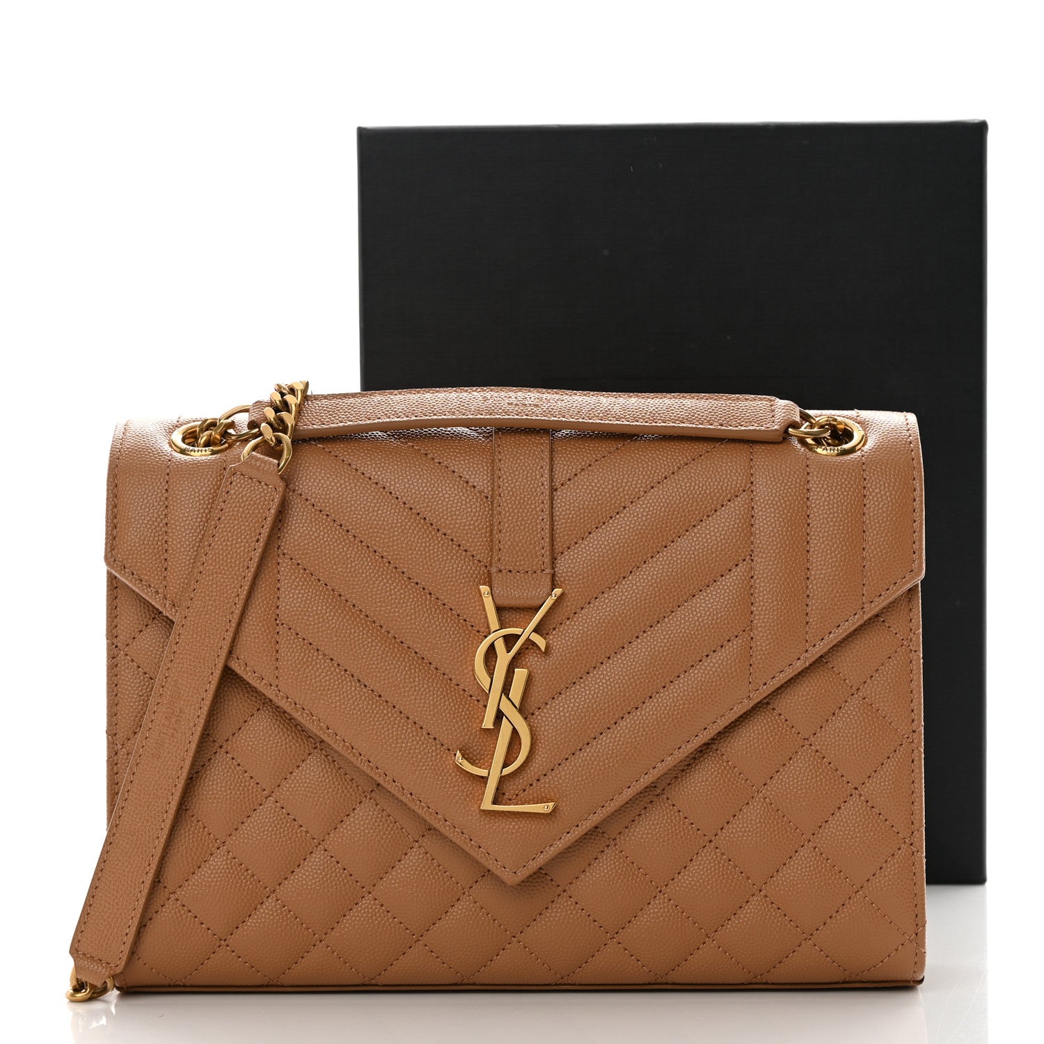Saint Laurent Grain De Poudre Textured Mixed Matelasse Triquilt Medium Monogram Satchel Dune 13 of 13