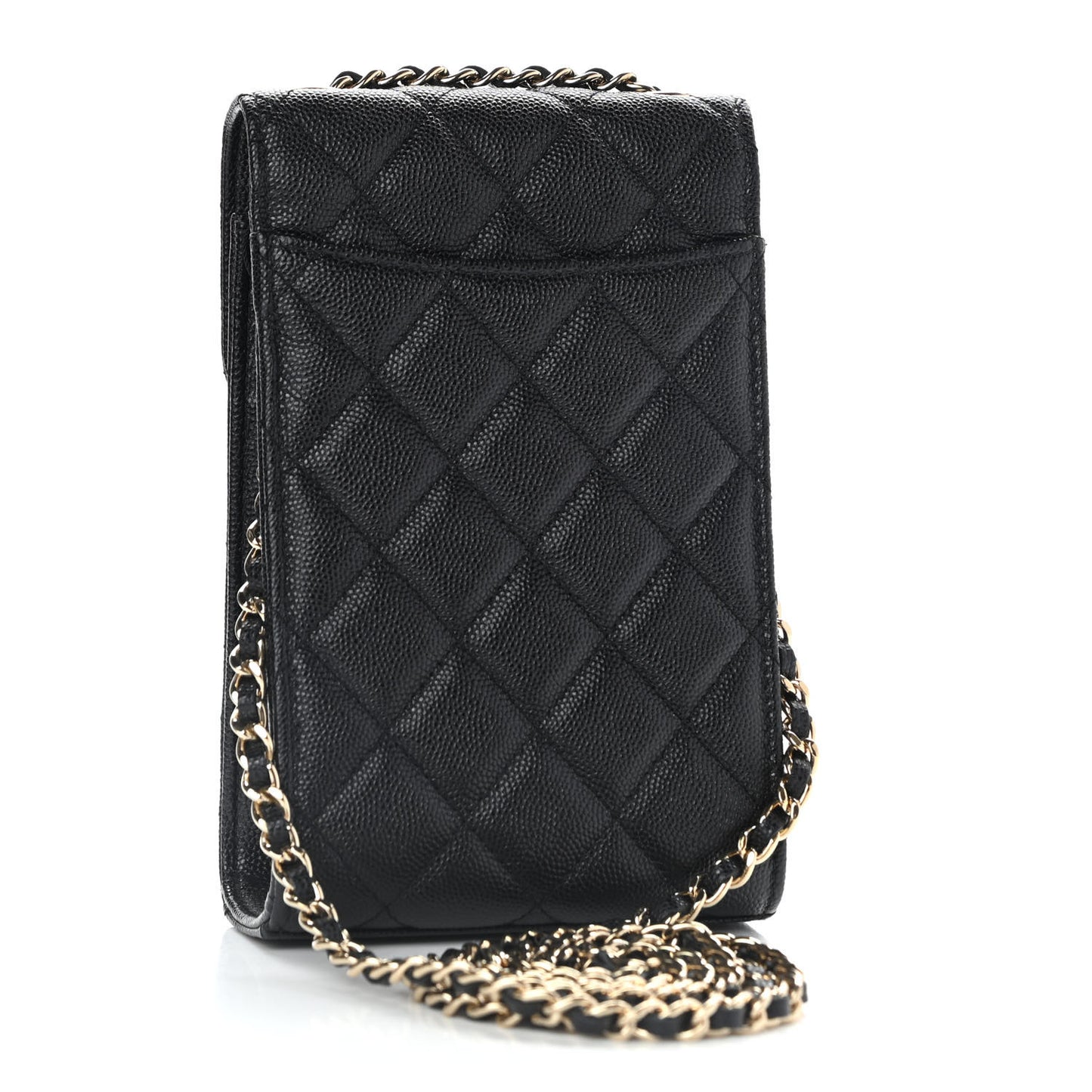 Caviar Quilted Classic Phone Holder Black