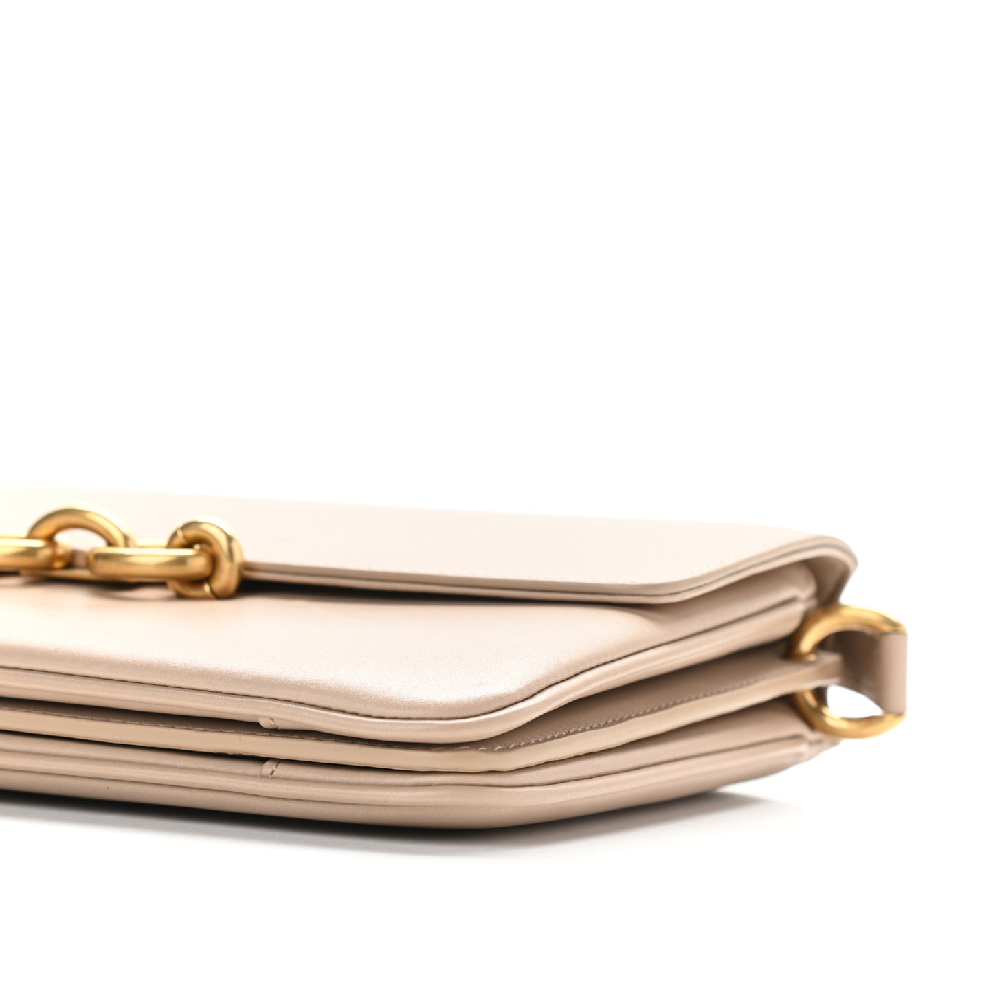 Smooth Calfskin Le Maillon Satchel Dark Beige