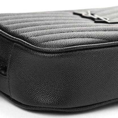 Saint Laurent Grain De Poudre Matelasse Monochrome Monogram Mini Lou Camera Bag Black 9 of 10