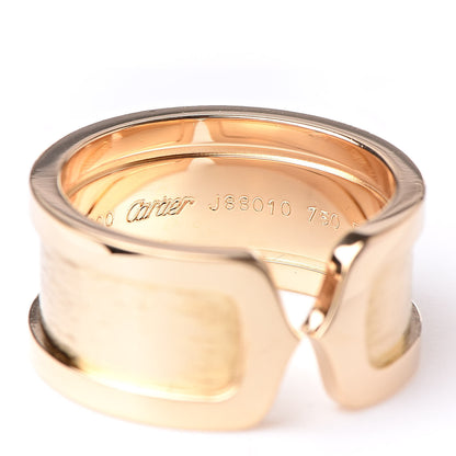 Cartier 18K Yellow Gold 10mm Logo De Ring 54 6.75 4 of 6