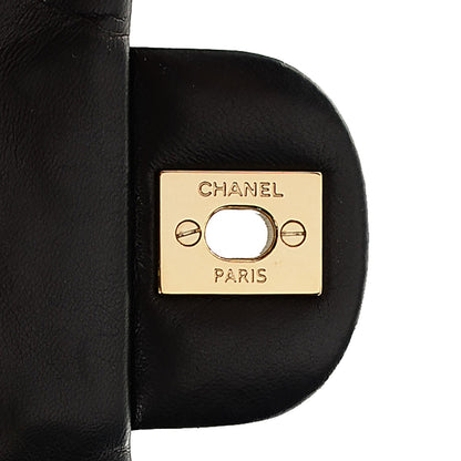 Chanel Lambskin Quilted Valentine Charms Medium Single Flap Black 8 of 8