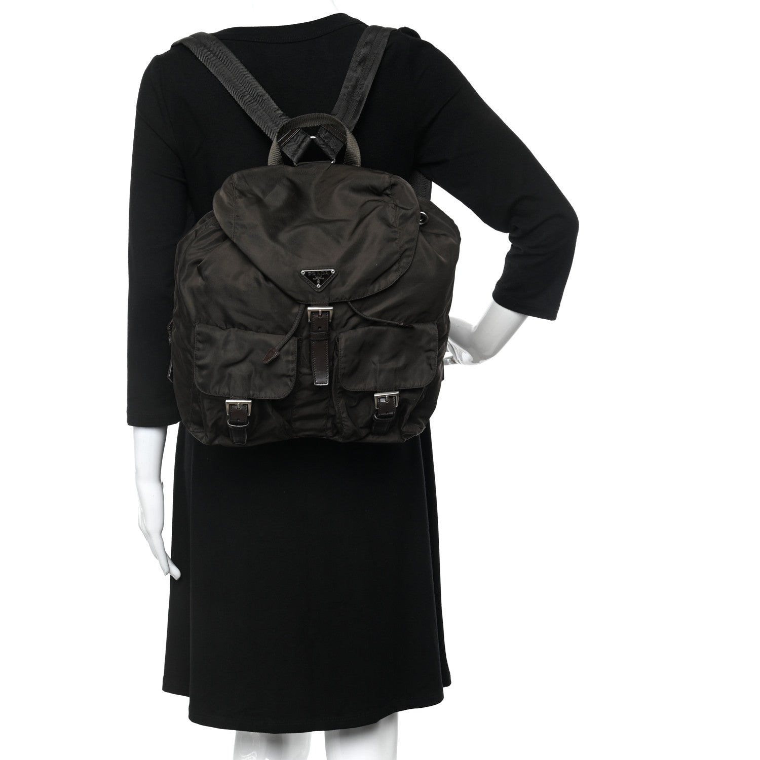 Prada Nylon Vela Medium Backpack Dark Brown 2 of 9