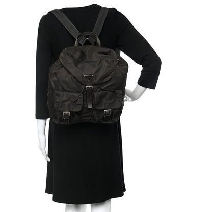 Prada Nylon Vela Medium Backpack Dark Brown 2 of 9