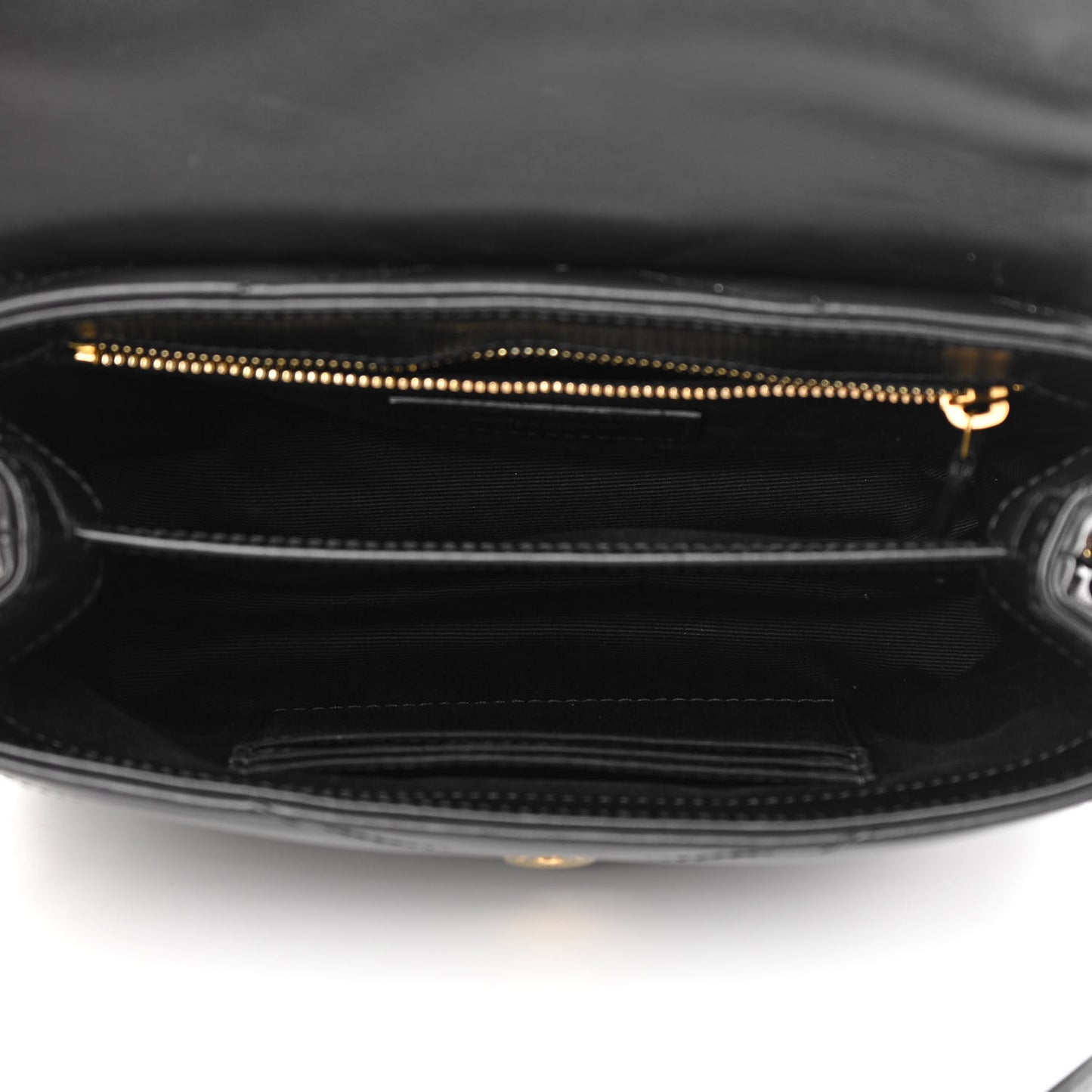 Calfskin Y Quilted Monogram Toy Loulou Crossbody Bag Black