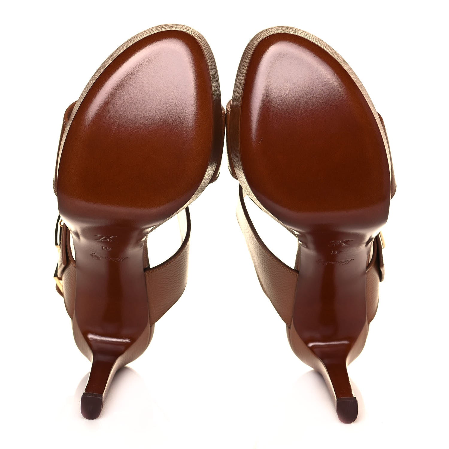 Louis Vuitton Grained Calfskin Horizon Platform Sandals 41 Cognac 5 of 9