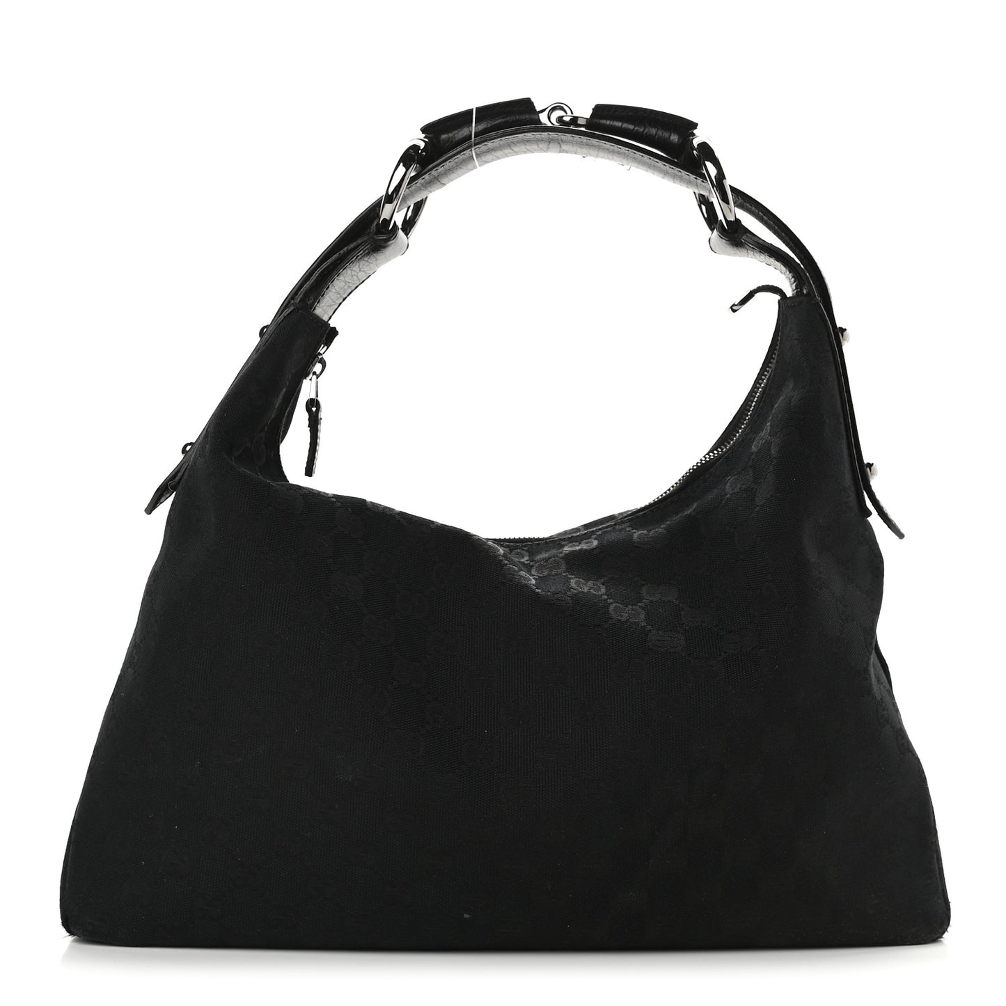 Monogram Medium Horsebit Chain Hobo Black