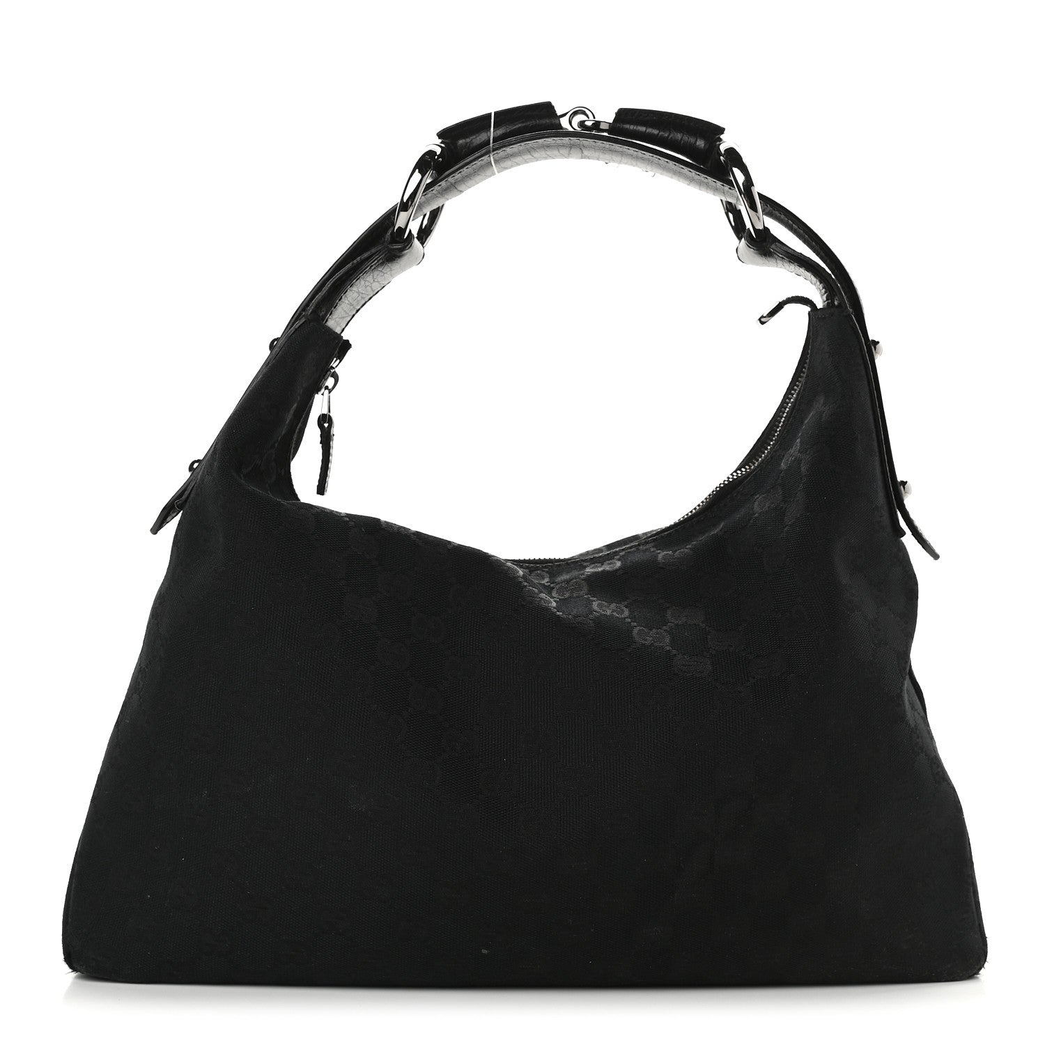 Gucci Monogram Medium Horsebit Chain Hobo Black 1 of 13