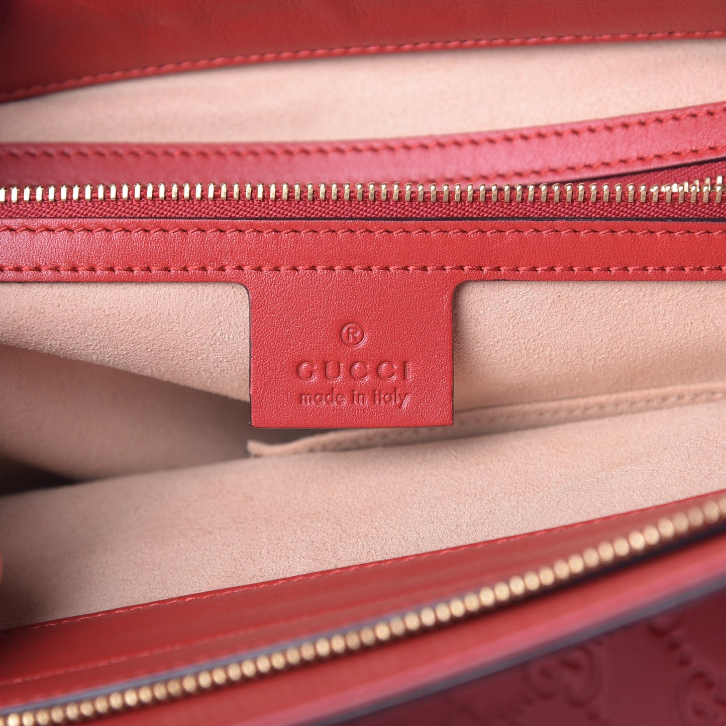 Soft Guccissima Signature Large Shoulder Tote Bag Hibiscus Red