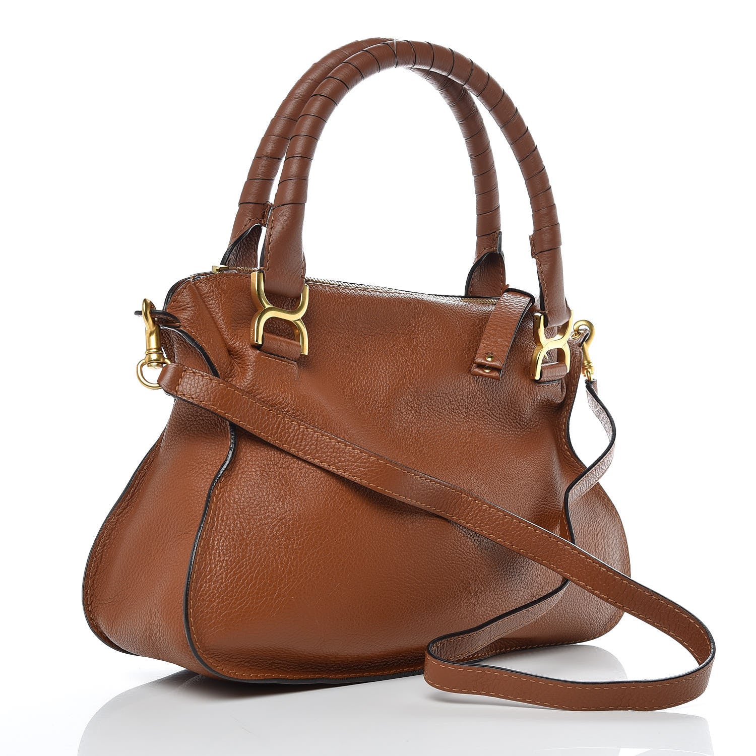 Chloe Calfskin Medium Marcie Satchel Tan 3 of 9