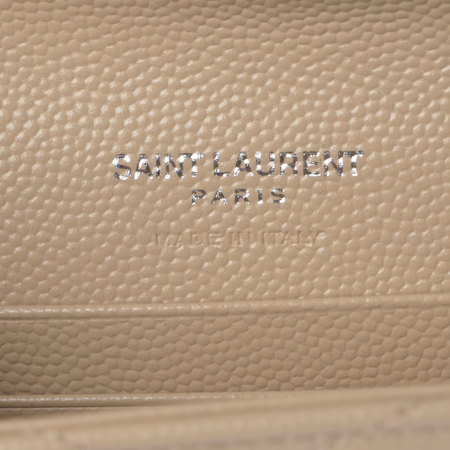 Saint Laurent Grain De Poudre Matelasse Chevron Small Monogram Envelope Wallet Dark Beige 6 of 8