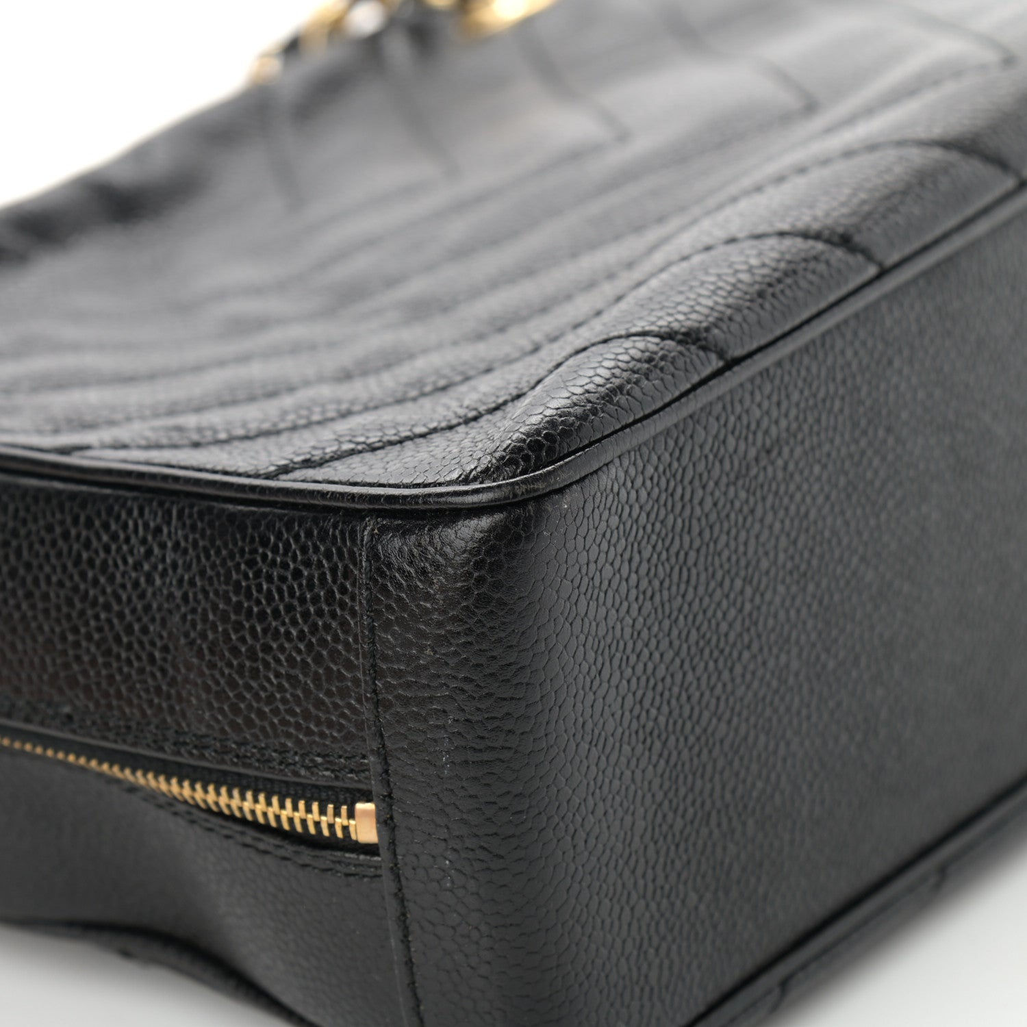 Chanel Caviar Chevron Quilted Camera Case Black 13 of 15