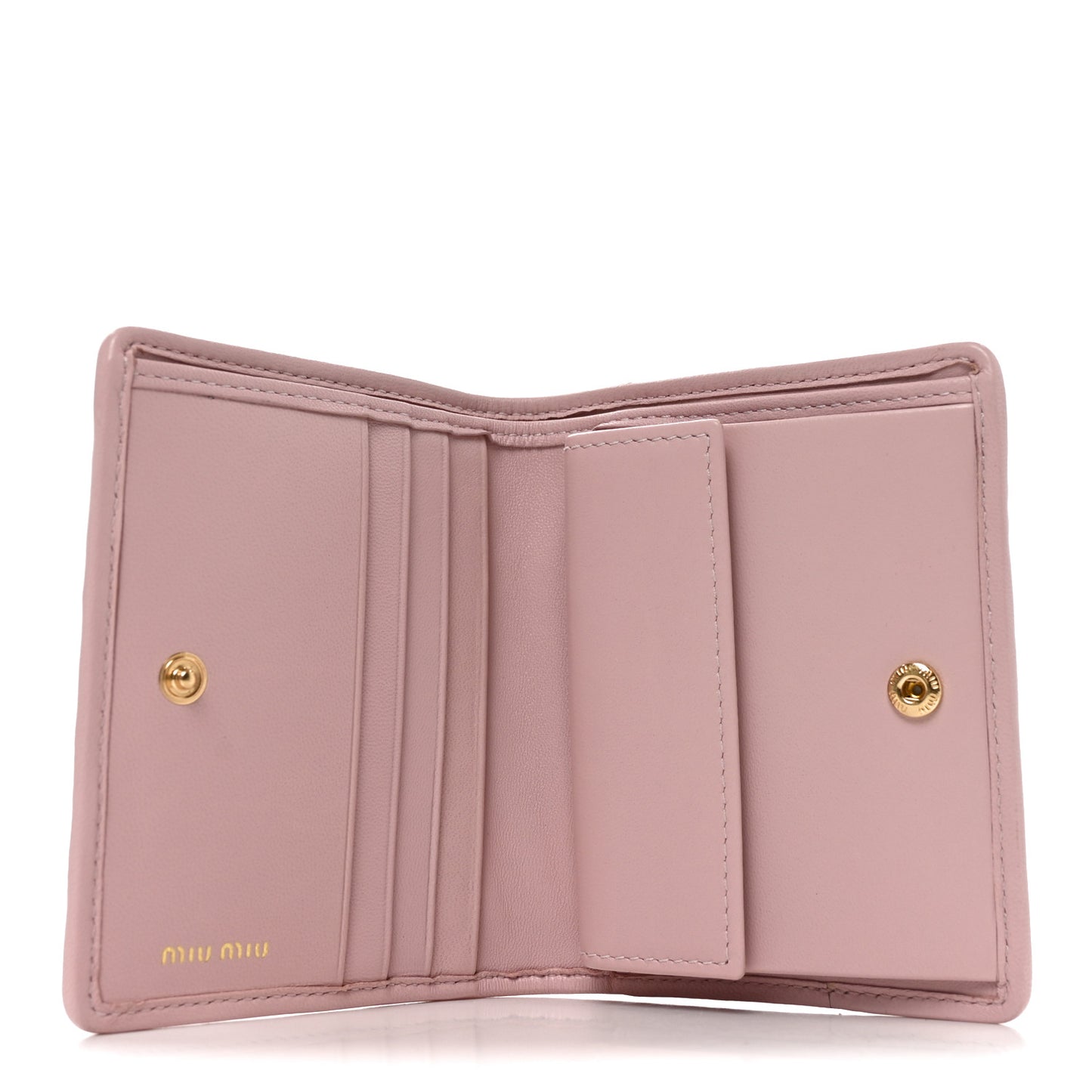 Nappa Matelasse Bi-Fold Compact Wallet Alabaster
