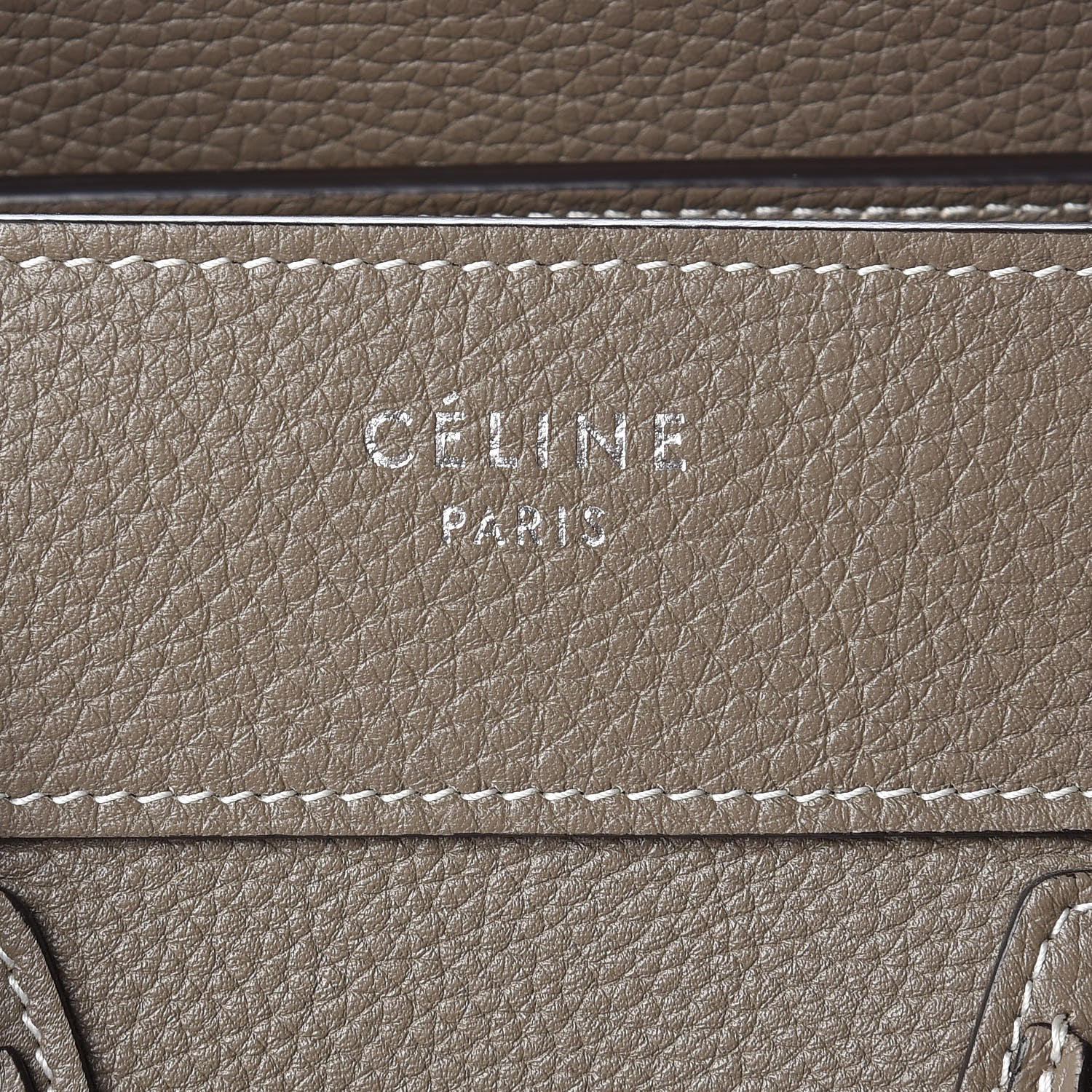 Celine Drummed Calfskin Micro Luggage Souris 5 of 9