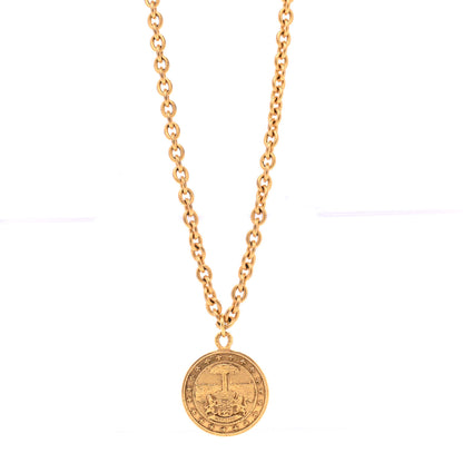 Chanel Metal Medallion CC Chain Necklace Gold 1 of 6