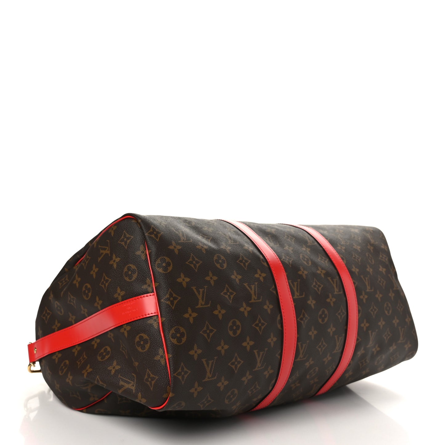 Calfskin Monogram Keepall Bandouliere 50 Coquelicot