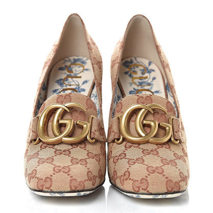Gucci Monogram GG Victoire 95mm Loafer Pumps 38 Beige Ruggine 2 of 9