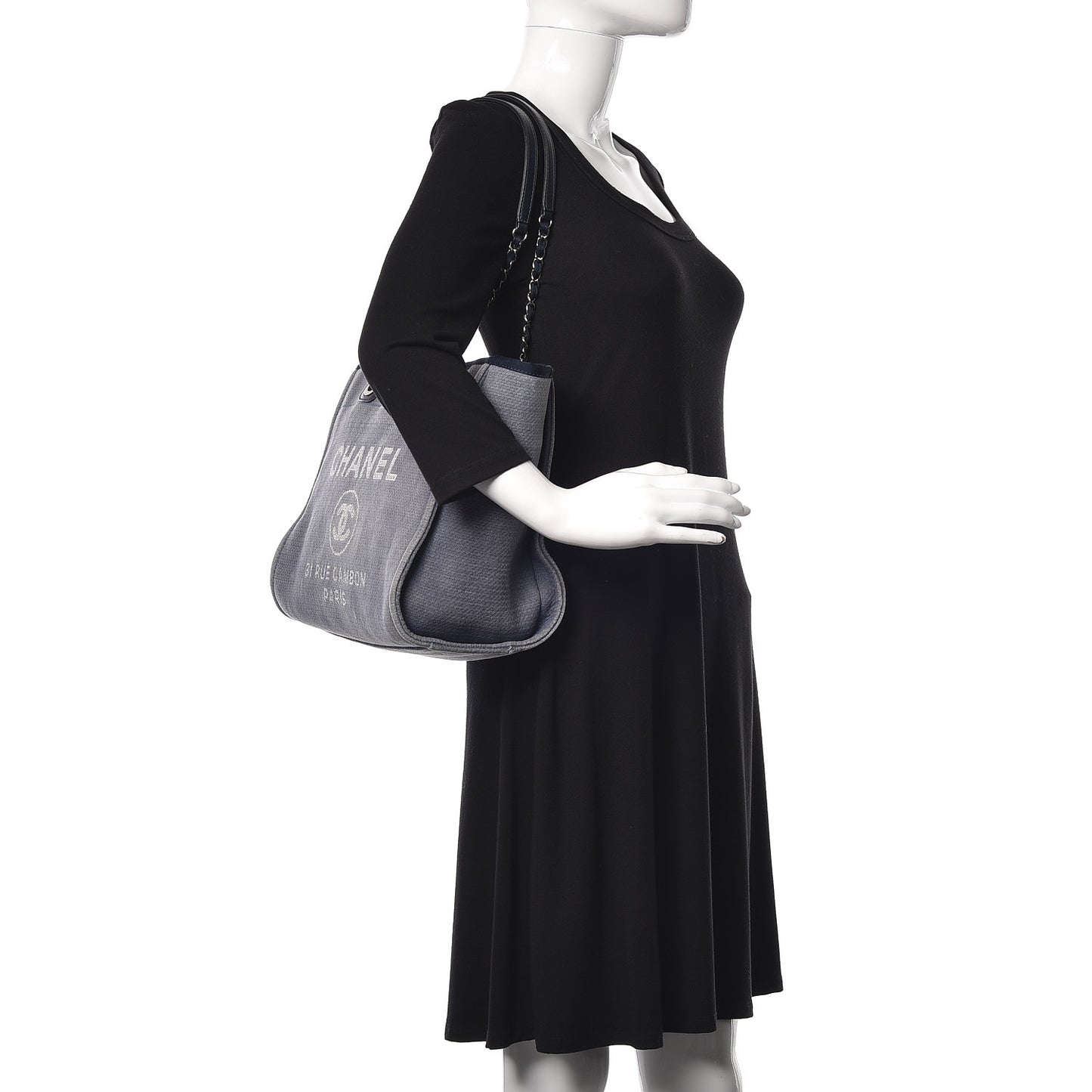 Canvas Small Deauville Tote Denim Blue