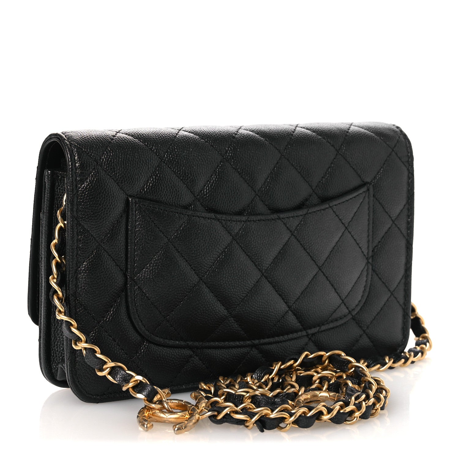 Chanel Pearly Caviar Quilted Fit For You Wallet On Chain WOC Black 3 of 13