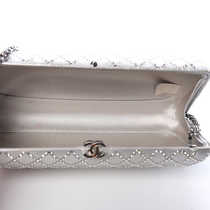 Chanel Iridescent Lambskin Crystal Quilted Clutch Silver 5 of 11