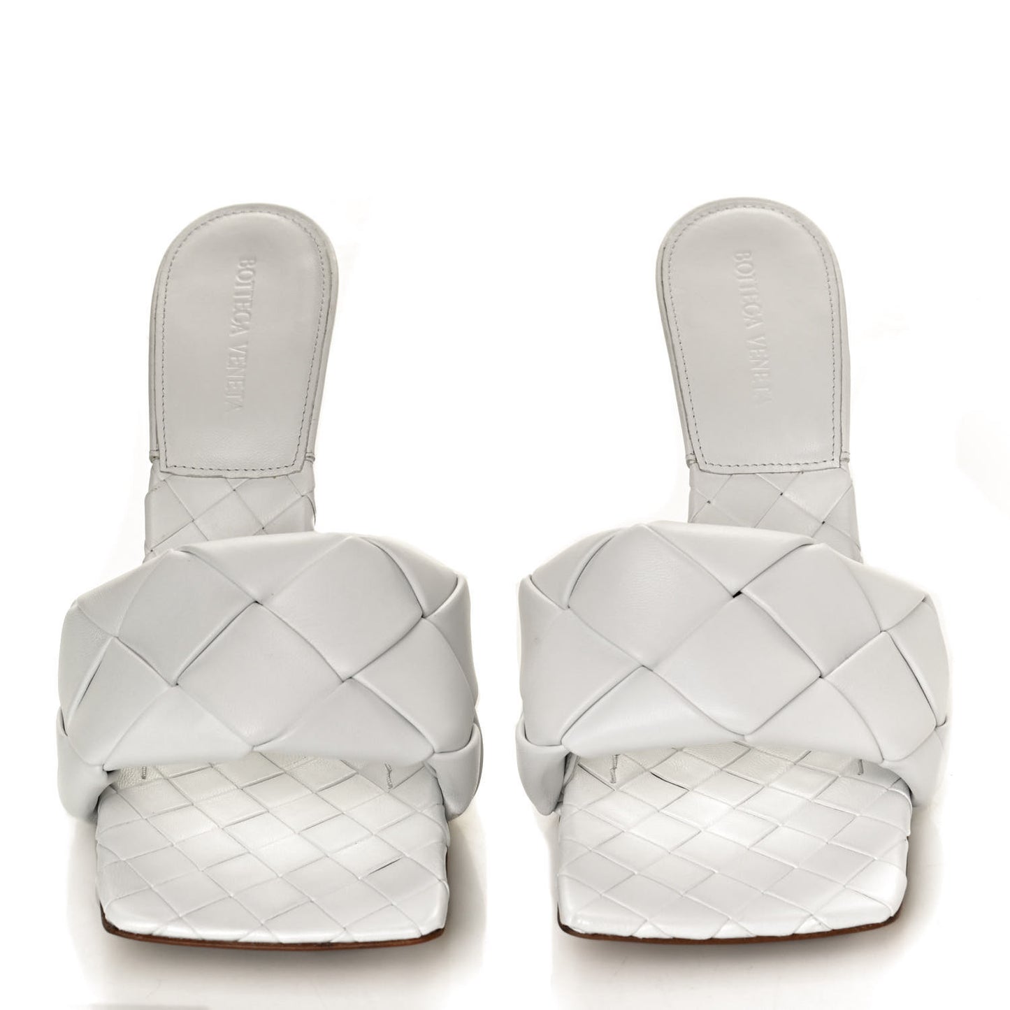Nappa Maxi Intrecciato Lido Mule Sandals 41 Optic White